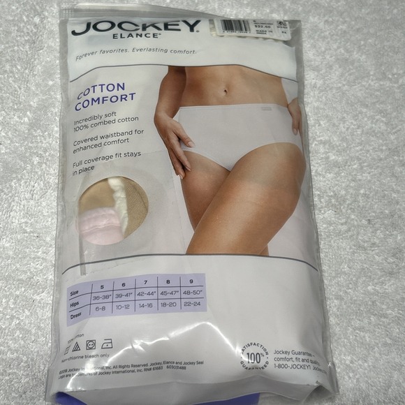 Jockey Other - Size 6 Medium Jockey 3-Pack Elance Hipster Panty Comfort Underwear 100% Cotton